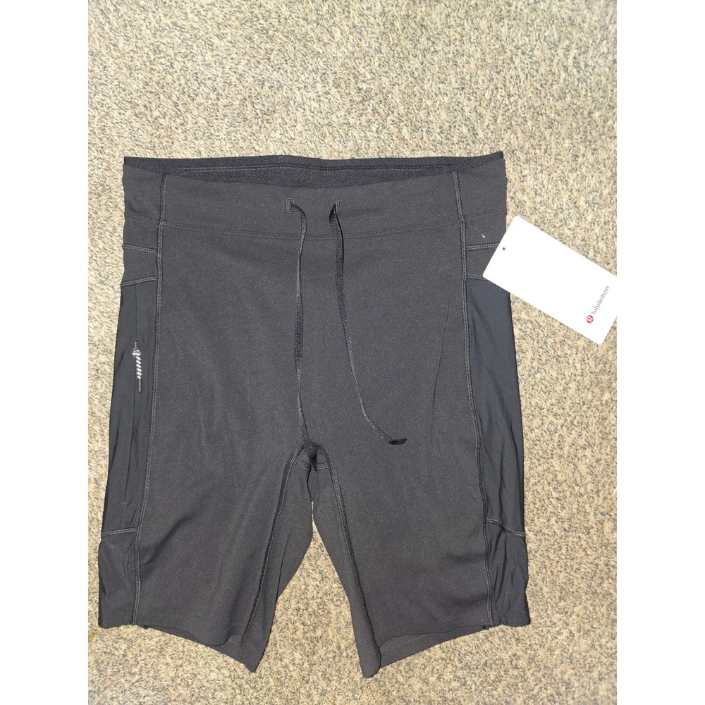 Lululemon No Line HR Run Short 8 Black High Rise Mesh Pocket LW7DSSS Size 8